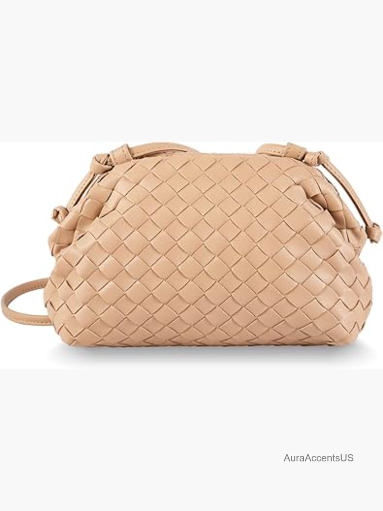 Woven Clutch Purse For Women Fashion Small Square Handbag Vintage Pu Leather Bag